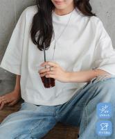 [ 汗じみ防止＆UVカット ] クロップドクルーネックボックスTシャツ [C7686]