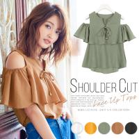 レースアップ肩開きTOPS
