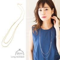 ネックレス レディース ロングネックレス  2連チェーン ロング ネックレス ロング ニッケルフリー パイプモチーフ ロングネックレス 2連チェーン 大人可愛い シルバー ゴールド ニッケルフ