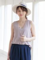 ネックレス付きシフォンブラウス