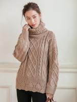 タートルネックデザインニット